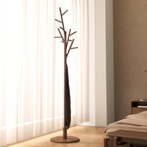 Walnut Creative Rubberwood Freestanding Coat Rack