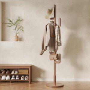 Walnut Adjustable Freestanding Cactus Coat Rack