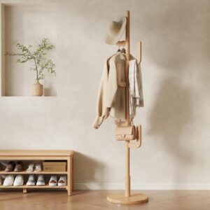 Natural Adjustable Freestanding Cactus Coat Rack