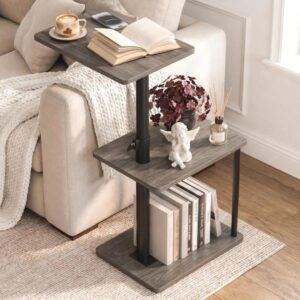 Taupe 360° Swivel Adjustable Side Table