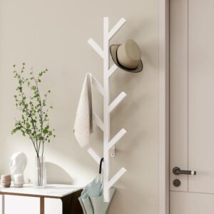 White Wall Mounted Metal Coat Rack