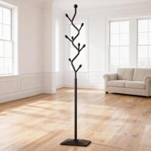 Black Heavy-Duty Freestanding Entryway Coat Rack