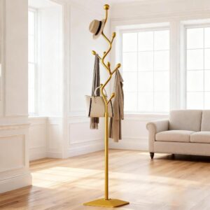 Gold Heavy-Duty Freestanding Entryway Coat Rack