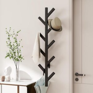 Black Wall Mounted Metal Coat Rack