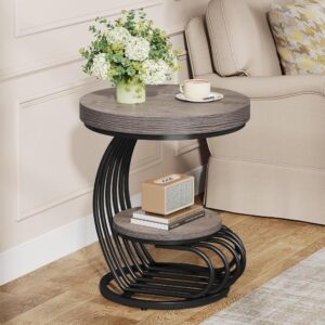 Grey Arc-Shaped Frame Accent End Table