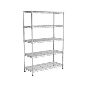Chrome Height Adjustable Metal Storage Rack