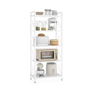 5-Tier White Storage Rack With X-Side Frame
