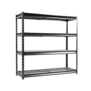 4-Tier Black Industrial Steel Storage Rack