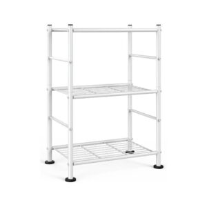White Storage Rack With Adjustable Leveling Feet