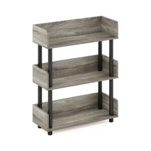 3-Tier French-Oak Storage Shelves With Side Panels