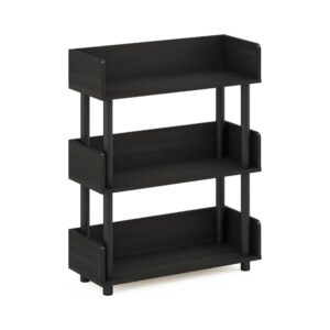 3-Tier Black Storage Shelves With Side Panels