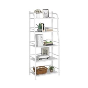 5-Tier White Matte-White Sturdy Storage Rack