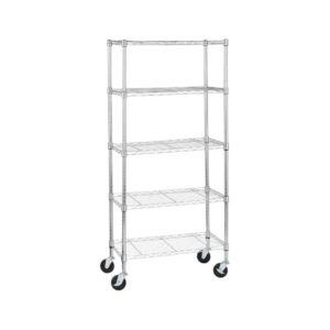 Chrome Shelving Storage Rack With Wheels