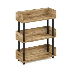 3-Tier Flagstaff-Oak Storage Shelves With Side Panels