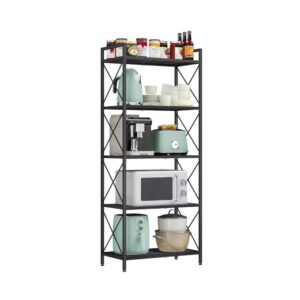 5-Tier Black Storage Rack With X-Side Frame